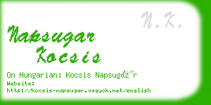 napsugar kocsis business card